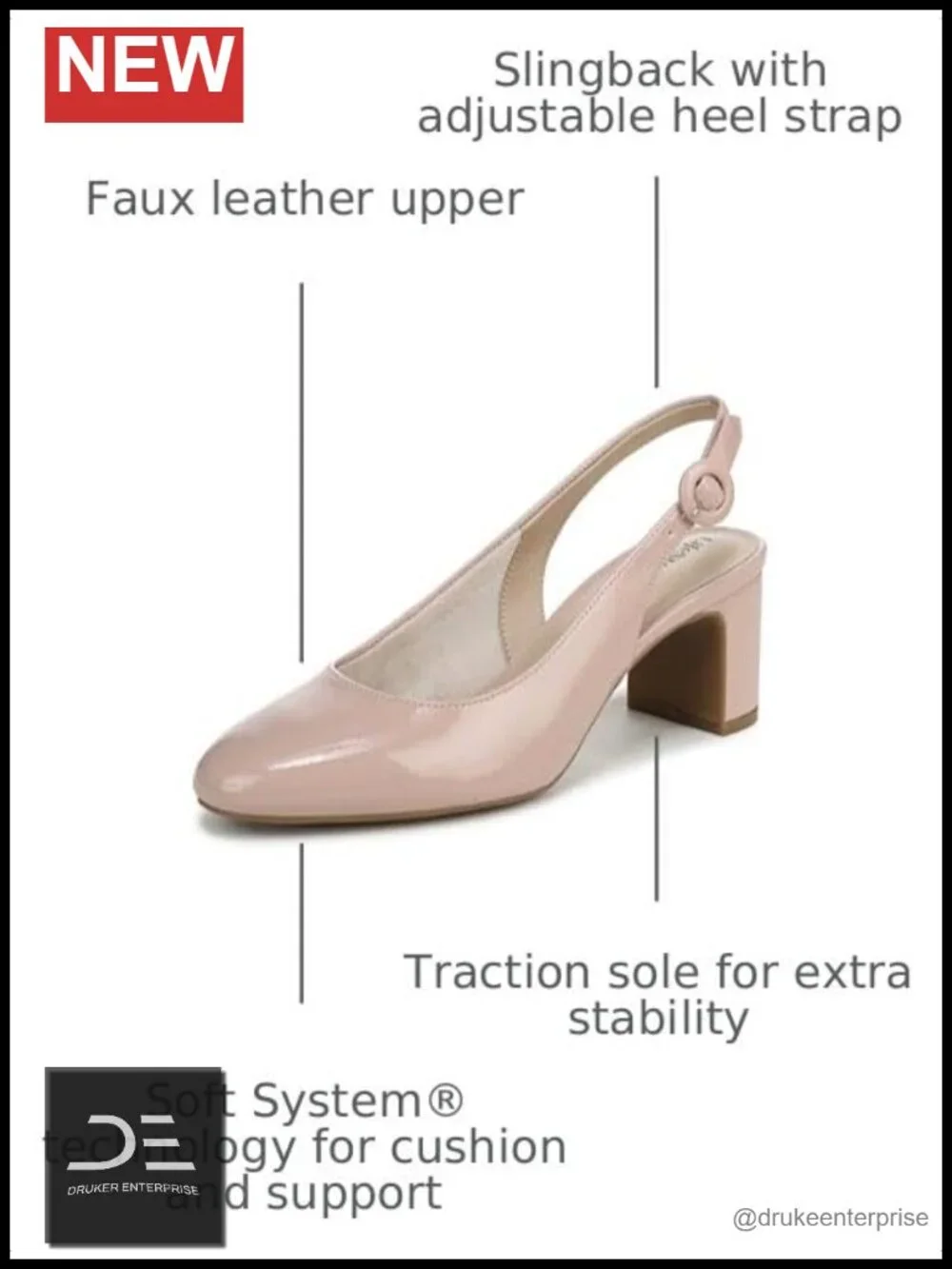 Womens Slingback Pumps Block Heel Almond Toe Dress Shoes